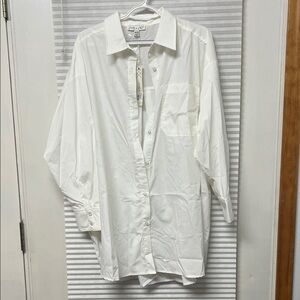 Perry Ellis White Casual Button Down Shirt